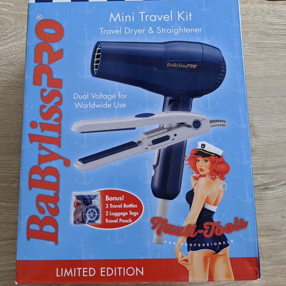 NWT Travel Flat Iron & Blow-dryer